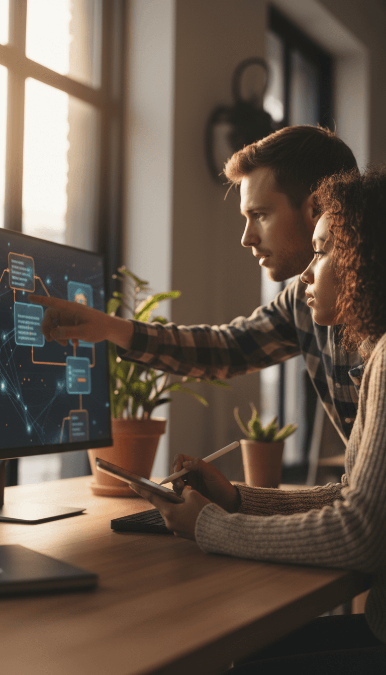 Engineering team reviewing AWS architecture together